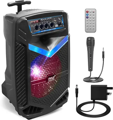 Pyle PartyBox PA System - 400W Bluetooth Speaker w/ Subwoofer & Lights
