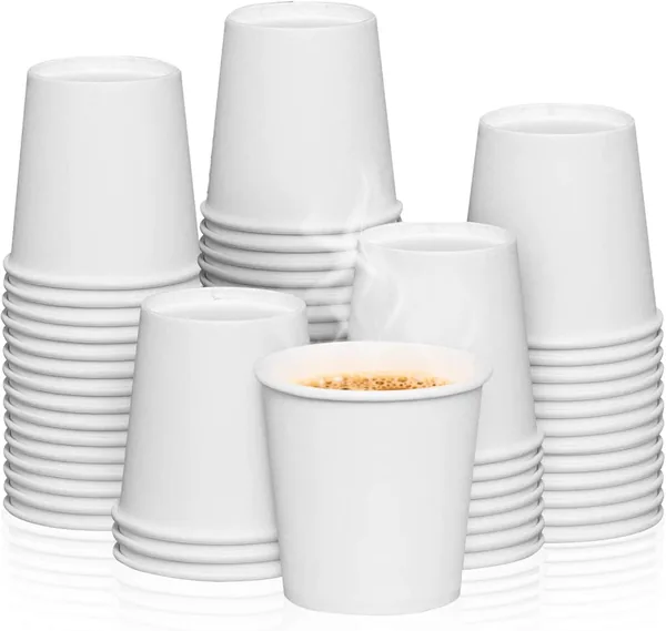 MARKQ [100 Cups] 4 oz. White Paper Cups- Available in 7oz, 8oz, 12oz, 16oz