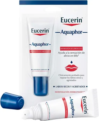 Eucerin Aquaphor Reparador De Labios S.O.S. 10 Ml | Labios secos y agrietados, alivio en 60 segundos