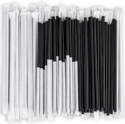 MARKQ Disposable Plastic Straws 24cm, Black (250 Pieces) Best Deal