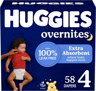 Huggies Overnites Diapers Size 4 (22-37 lbs), 58 Count Best Deal