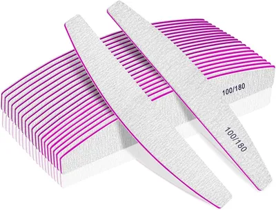 12 stk nagelfiler, 100/180 för gelnager acryl nåler, tvekartig och borttagen, double