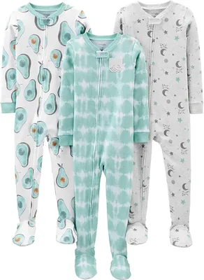 Macacão de Dormir para Bebês Pijama de Algodão com Pés Justos Simple Joys by Carter's
