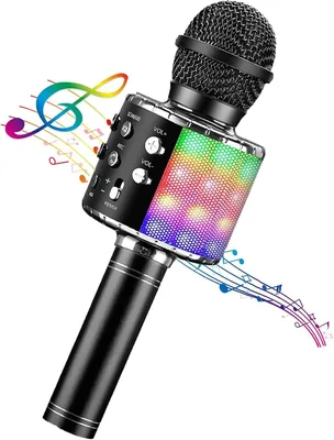 Micrófono Karaoke Bluetooth Yostyle, Portátil Inalámbrico para Niños con LED