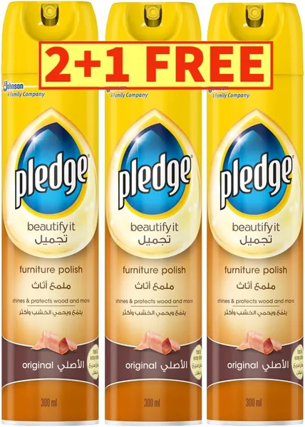 Pledge Furniture Polish and Cleaner Spray, Original (Promo Pack) 300ml