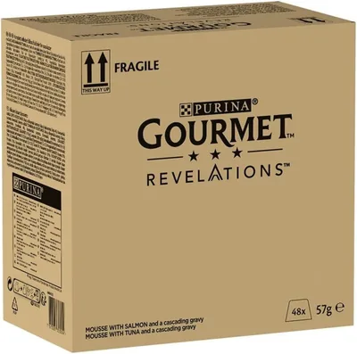 Revelaciones Gourmet Mousse con Salsa de Salmón y Atún Alimento Húmedo para Gatos