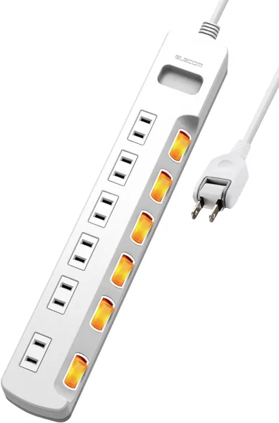 ELECOM T-K6A-2630WH Power Strip