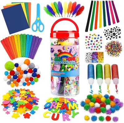 AMERTEER 1000PCS Art Craft Supplies Set | DIY Kit for Kids