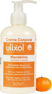 Crema Corporal de Mandarina UIIXOL | Hidratación Cítrica con Manteca de Karité y Vitamina C