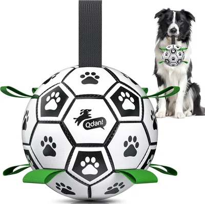 QDAN World Cup Football Ball for Dogs, Durable Pet Toy for Small & Medium Pets