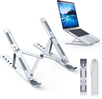 Soporte para Computadora Portátil LETTURE, Soporte Laptop Plegable con 6 Ángulos Ajustables de Aluminio