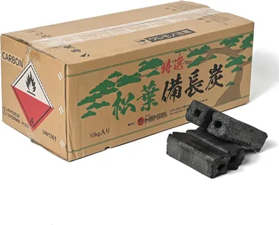 Matsuba Binchotan 10kg オガ炭 コンプ互換 🔥長燃焼時間、商業利用可、煙少、点火難 (ソリッド)
