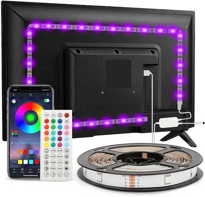 TV LED Strip Enteenly de 3 Metros, Iluminación TV RGB 5050 con Aplicación y Control Remoto para TV de 40-65 Pulgadas, Hogar - Mejor Oferta