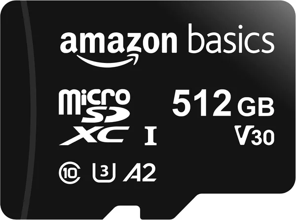 Carte mémoire Amazon Basics MicroSDXC avec adaptateur, A2, U3, vitesse de lecture jusqu'à 100 Mbps, 512 Go, noir - Meilleures affaires