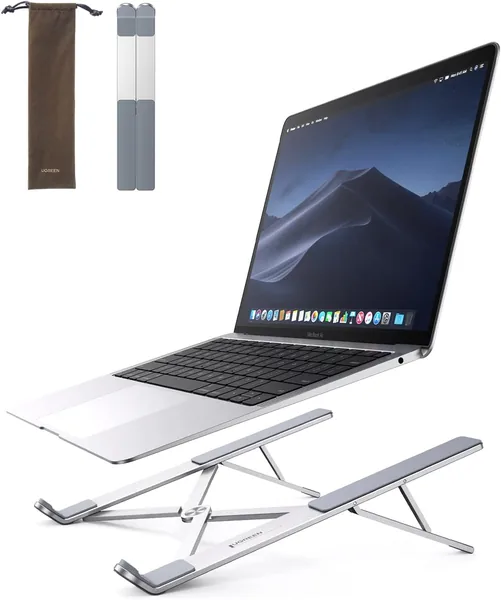 UGREEN Laptop Stand for Desk Aluminum Alloy Adjustable Laptop Holder Ergonomic Portable Foldable Lightweight Notebook Stand for Desk Compatible with MacBook Pro Macbook Air Chromeb