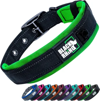 Black Rhino Comfort Collar - Soft Neoprene Dog Collar for Large Dogs