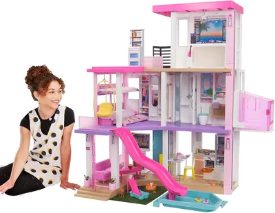 Barbie Dreamhouse Deluxe - Domek dla lalek z 3 poziomami, basenem i miejscem dla zwierzątek