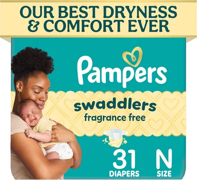 Pampers Swaddlers Newborn Diapers Size 0, 31 Count
