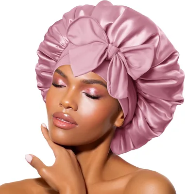 BONNET QUEEN Satin Kap Bonnet voor Dames, Zacht en Anti-fluff, Roze Goud (25% Korting)