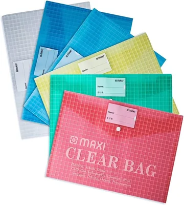 Maxi F/S Clear Bag With Name Card 6Pc, 45% Off