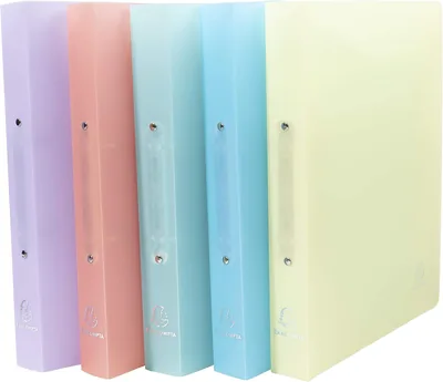 Exacompta - Ref 54970E - Ensemble de 5 reliures semi-rigides PP Chromaline - 2 anneaux ronds de 30 mm - Dos 40 mm - Externe