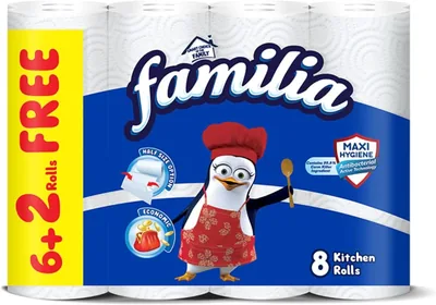 مناديل المطبخ Familia - 8 رول كلاسيكية
