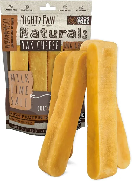 Mighty Paw Yak Cheese Dog Chews | 4 Large Sticks