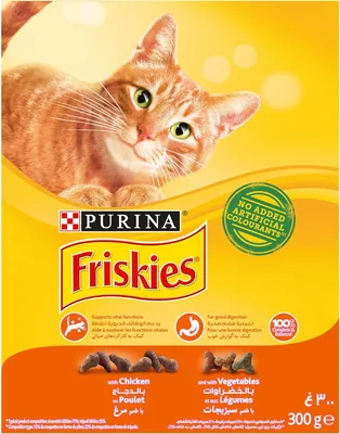 Purina FRISKIES قطط دجاج و خضروات 300جم - خصم 19% (كان: EGP 95.00)