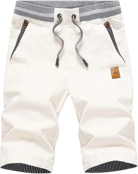 JustSun Homme Pantalon Corto en Coton Respirant