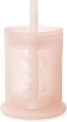 Olababy Silicone Training Cup with Straw Lid for Infants & Toddlers