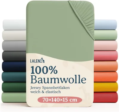 Laleni Jersey Fitted Bettlaken, Oeko-Tex zertifiziert für Kinderbetten, 100% Baumwolle, Größe 70 x 140 cm