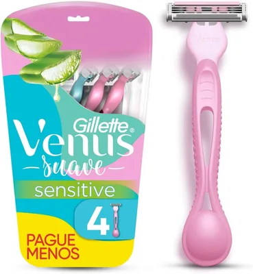 Gillette Venus Suave Sensitive Aparelho de Depilação Descartável, 4 Unidades - 37% Off