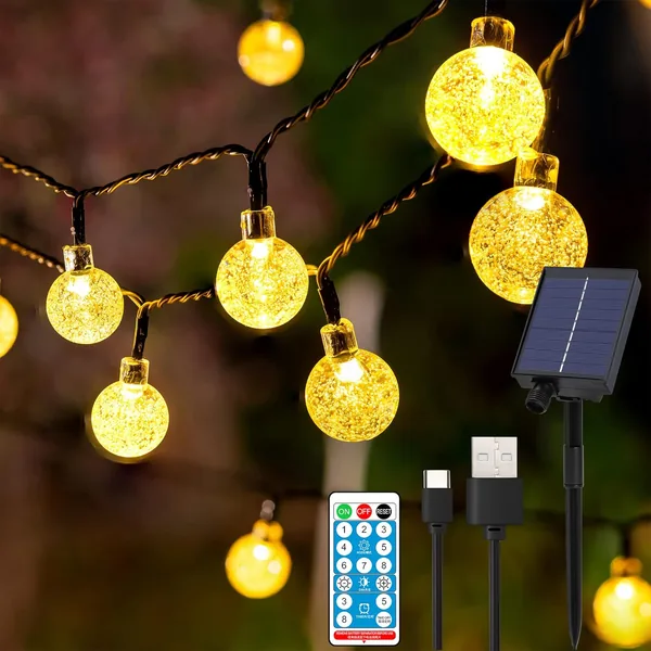 SENMI Outdoor Solar Fairy Lights - 60 LED 11.5 m Outdoor Solar Lights 8 Modes Waterproof