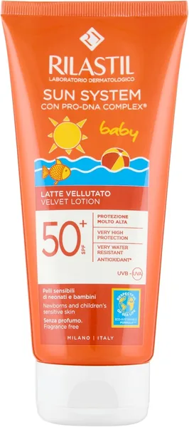 Rilastil Sun System Baby Velvety Milk for Sensitive Baby Skin, Water Resistant
