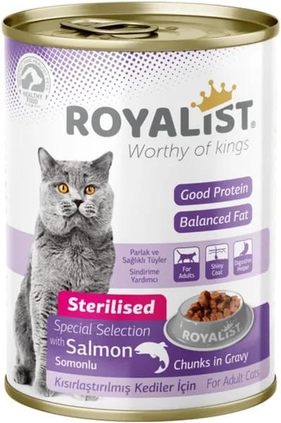 Royalist Adult Cat Sterilised with Salmon Chunks in Gravy 400g