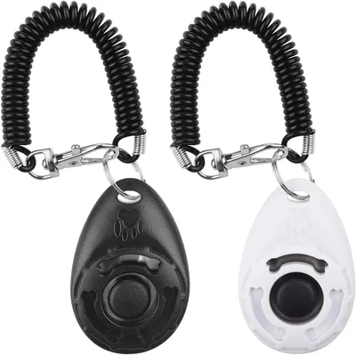Diyife Hondenklikker, [2 Stuk] Zwart-Wit Opleidingsklikker met Wristband voor Honden en Katten