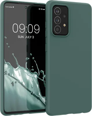 Étui kwmobile Compatible avec Samsung Galaxy A52 / A52 5G / A52s 5G - Coque Protectrice en Silicone Souple - Bleu Vert