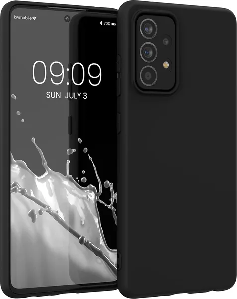 Étui kwmobile Compatible avec Samsung Galaxy A52 / A52 5G / A52s 5G - Coque en Silicone Souple Protection Téléphone - Noir Mat