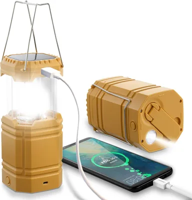 ROCAM LED Solar Camping Light - Hand Crank Lantern