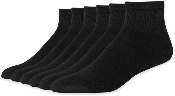 Hanes Men's Red Label Pack of 6 Cushion Ankle Socks