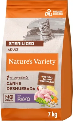 Comida para gatos Nature's Variety sin granos esterilizada con pavo - 7 kg