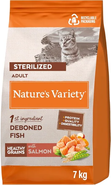 Nature's Variety Healthy Grains Sterilized Cat Food with Norwegian Salmon - 7 kg