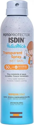ISDIN Fotoprotector Transparente Spray Piel Húmeda Infantil SPF 50 - Protector Solar Corporal para Niños, Textura Invisible, 38% de Descuento