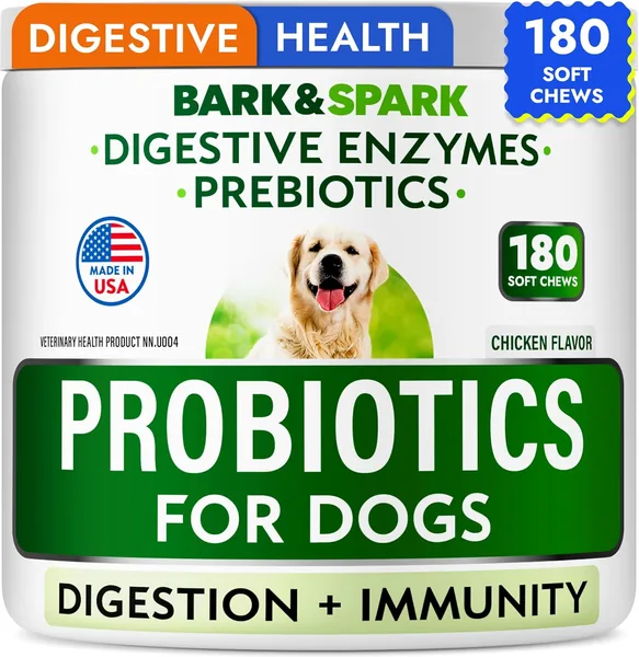 Dentalife Probiotics for Dogs - Gas, Diarrhea, Allergy, Constipation, Upset Stomach Relief, w/Digestive Enzymes + Prebiotics