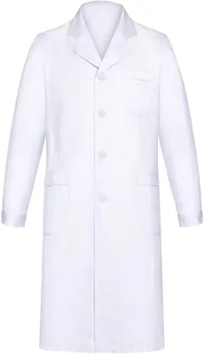 Blouse de laboratoire Yulang pour hommes et femmes - Blanc, manches longues en coton