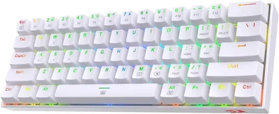 لوحة مفاتيح الألعاب Redragon K630 Dragonborn 60% سلكية RGB، 61 مفتاح ميكانيكي مع تكتيل أحمر - عرض خاص: 45% تخفيض