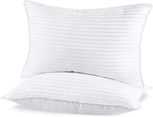 SHERWOOD Pillows Queen Size 2 Pack Hotel Pillow with Cotton Cover and Down Alternative Fiber Fill Bed Pillow for Sleeping(White, Queen 20x30 inch)