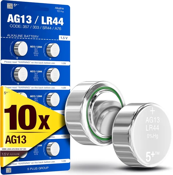 LR44 AG13 A76 357 SR44 L1154 1.5V Alkaline Button Cell Batteries (10 Pack)