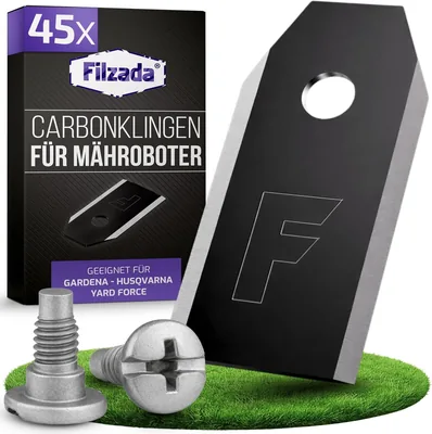 Filzada® 45x Rasenmäher-Messerklingen aus Kohle kompatibel mit Husqvarna