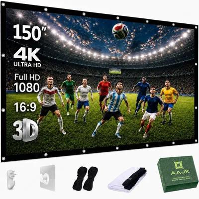 AAJK Projector Screen 150 Inch Foldable Outdoor Home Theater